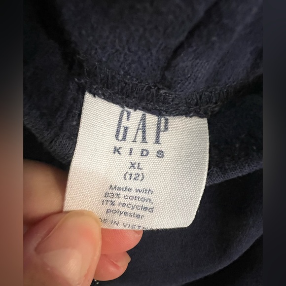 Gap Kids Navy cotton shorts Elastic waistband drawstring, zipper pockets size XL - Picture 2 of 3